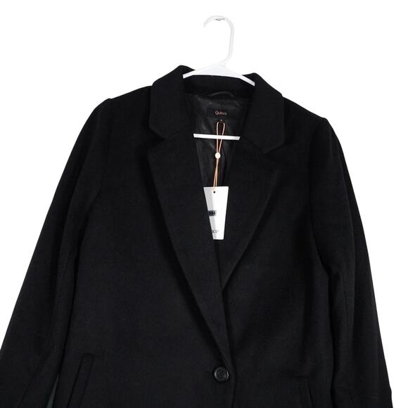 New Quince Black Italian Classic Single Breasted Wool Coat Small $180 3984 - Picture 4 of 11